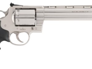 Colt Mfg KODIAKSP8RTS Kodiak  44 Mag 6 Shot 8" Stainless Ported Vent Rib Barrel, Stainless Unfluted Cylinder & Stainless Steel Frame, Black Rubber Grip, Exposed Hammer