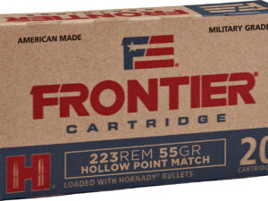 Frontier Cartridge FR140 Military Grade Centerfire Rifle 223Rem 55gr Hollow Point Match 20 Per Box/25 Case