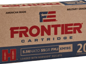 Frontier Cartridge FR200 Military Grade Centerfire Rifle 5.56x45mmNATO 55gr Full Metal Jacket 20 Per Box/25 Case
