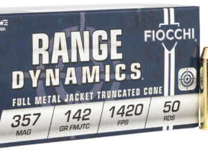 Fiocchi 357F Range Dynamics  357Mag 142gr Full Metal Jacket Truncated Cone 50 Per Box/20 Case