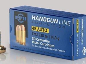PPU Handgun Ammunition .45 ACP  230 gr FMJ  836 fps 50/ct