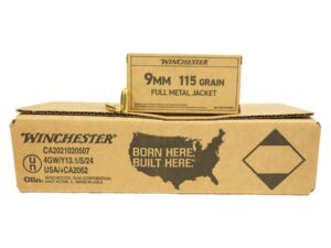 Winchester Service Grade Handgun Ammunition 9mm Luger 115 gr. FMJ 1300 fps 50/ct